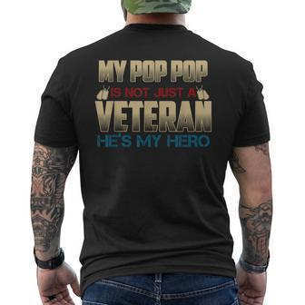 My Pop Pop Is Not Just A Veteran Hes My Hero Us Army Men's T-shirt Back Print - Seseable