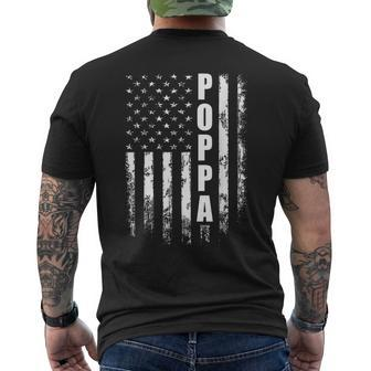 Poppa American Usa Flag Poppa Cooler Fathers Day Mens Back Print T-shirt | Mazezy