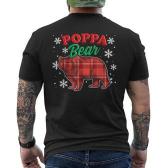 Poppa Bear Buffalo Plaid Gift Matching Bear Family Gift For Mens Mens Back Print T-shirt | Mazezy DE