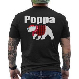 Poppa Bear Red Plaid Buffalo Matching Family Pajama Gift For Mens Mens Back Print T-shirt | Mazezy