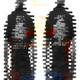 Poppa Of The Birthday Boy Dinosaur Rawr Trex Mens Back Print T-shirt | Mazezy