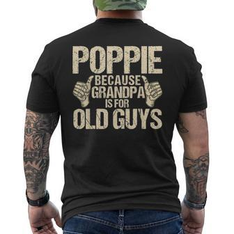 Mens Poppie Fathers Day Grandpa Men's T-shirt Back Print - Seseable