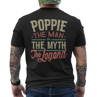 Poppie From Grandchildren Poppie The Myth The Legend Gift For Mens Mens Back Print T-shirt - Seseable