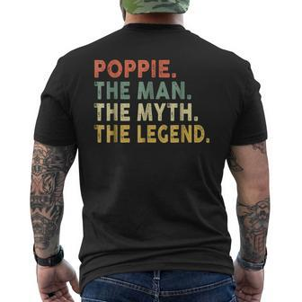 Poppie The Man The Myth The Legend Fathers Day Gift For Mens Mens Back Print T-shirt - Seseable