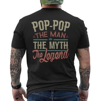 Poppop From Grandchildren Poppop The Myth The Legend Gift For Mens Mens Back Print T-shirt - Seseable