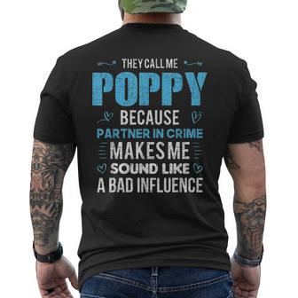 Poppy Grandpa Fathers Day Men's T-shirt Back Print - Seseable