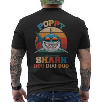 Poppy Shark Doo Doo Doo Fathers Day Men's T-shirt Back Print - Seseable