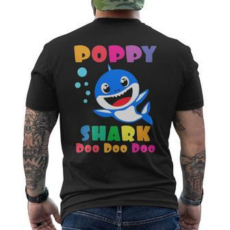 Poppy Shark Fathers Day Dad Men's T-shirt Back Print - Seseable