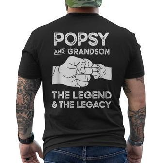 Popsy And Grandson The Legend And Legacy Grandpa Matching Mens Back Print T-shirt - Seseable