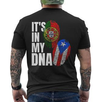 Portuguese Mix Puerto Rican Dna Flag Heritage Men's T-shirt Back Print - Seseable