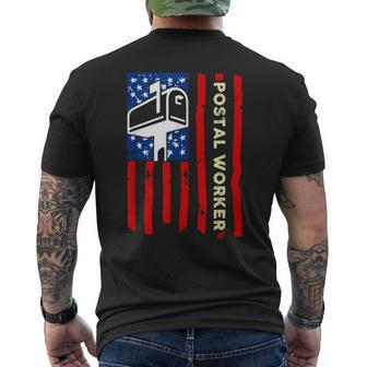 Postal Worker Patriotic Us Post Mail Carrier Men's T-shirt Back Print - Seseable