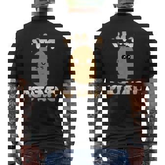 Potato Costume Cute Kawaii Style Smiling Im A Potato Men's Back Print T-shirt | Mazezy