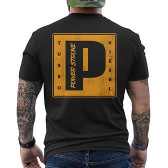 Power Stroke Roll Coal Turbo Diesels Powers Diesel Mechanic Mens Back Print T-shirt | Mazezy