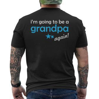 Pregnancy Announcement Grandpa Again Men's Back Print T-shirt | Mazezy