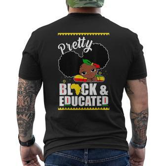 Pretty Black And Educated I Am The Strong African Queen Girl V10 Men's T-shirt Back Print - Seseable