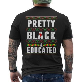 Pretty Black And Educated Black History Month Apparel Men's T-shirt Back Print - Seseable