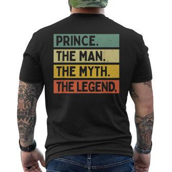 Prince The Man The Myth The Legend Funny Personalized Quote Gift For Mens Mens Back Print T-shirt - Seseable