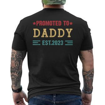 Mens Promoted To Daddy 2023 New Dad Fathers Day Baby Daddy Men's Back Print T-shirt | Mazezy AU