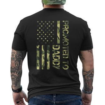 Mens Promoted To Daddy American Flag Camo Tshirt Fathers Day Tee Men's Back Print T-shirt | Mazezy UK