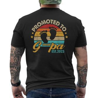 Mens Promoted To G Pa 2023 Fathers Day First Time Dad Men's T-shirt Back Print - Seseable