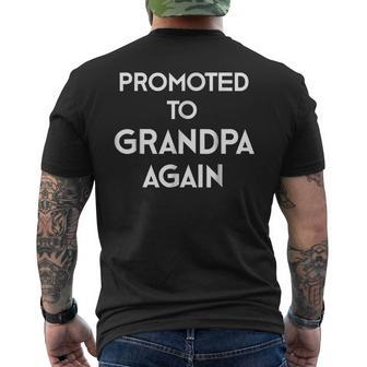 Promoted To Grandpa Again Pregnancy Announcement Men's Back Print T-shirt | Mazezy