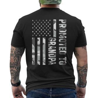 Promoted To Grandpa American Flag Camo Fathers Day Shirt Men's Back Print T-shirt | Mazezy UK