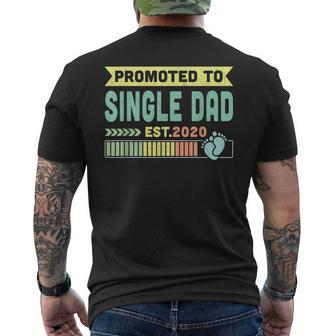 Promoted To Single Dad Est 2020 Vintage Christmas Men's T-shirt Back Print - Seseable
