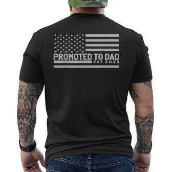 Promoted To Dad 2023 Pregnancy Announcements Mens Back Print T-shirt | Mazezy