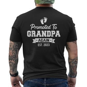 Promoted To Grandpa Again 2023 Grandpa To Be Grandpa Again Gift For Mens Men's Crewneck Short Sleeve Back Print T-shirt