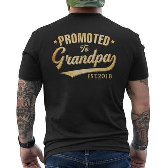 Promoted To Grandpa Est 2018 New Granddad Mens Back Print T-shirt | Mazezy