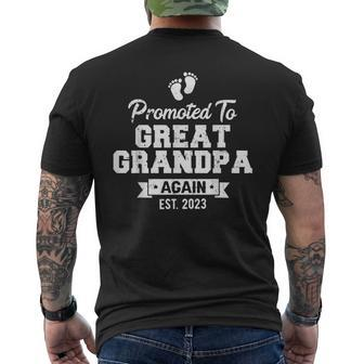 Promoted To Great Grandpa Again 2023 Great Grandfather To Be Gift For Mens Men's Crewneck Short Sleeve Back Print T-shirt