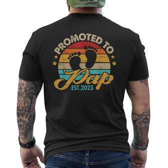 Promoted To Pap 2023 Fathers Day First Time Dad Pregnancy Gift For Mens Mens Back Print T-shirt | Mazezy CA