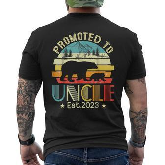 Promoted To Uncle Est 2023 Pregnancy Announcement Men's T-shirt Back Print - Thegiftio UK