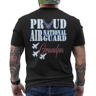 Proud Air National Guard Grandpa Air Force Fathers Day Men's T-shirt Back Print - Seseable