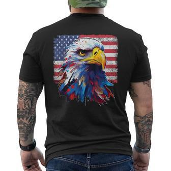 Proud American Patriotic Eagle Usa Flag 4Th July Fathers Day Men's T-shirt Back Print - Thegiftio UK