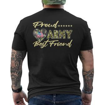 Proud Army Best Friend - Us Flag Dog Tag Heart Military Men's T-shirt Back Print - Seseable
