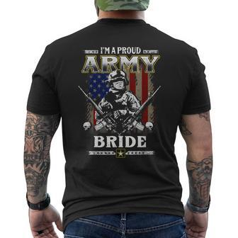 Im A Proud Army Bride Veteran Fathers Day 4Th Of July Men's T-shirt Back Print - Seseable