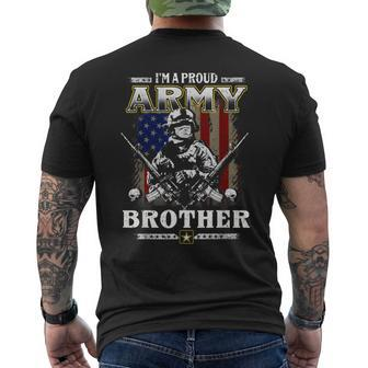 Im A Proud Army Brother Veteran Fathers Day 4Th Of July Men's T-shirt Back Print - Seseable