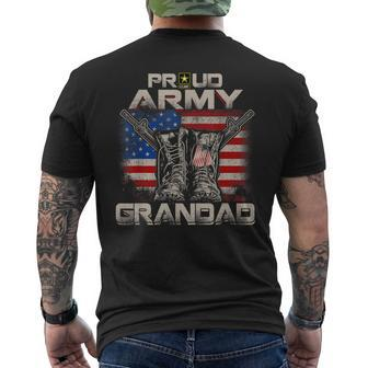 Proud Army Grandad America Flag Us Military Pride Mens Back Print T-shirt | Mazezy