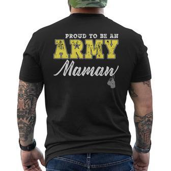 Proud Army Mamaw Us Flag Dog Tags Military Grandma Men's Back Print T-shirt | Mazezy
