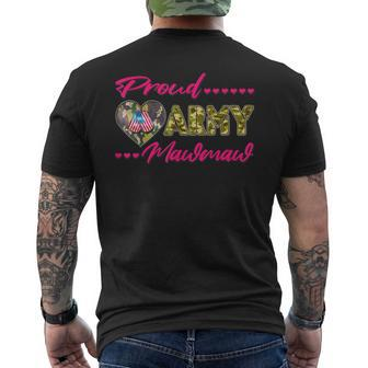 Proud Army Mawmaw Camo Us Flag Dog Tag Military Grandma Men's Back Print T-shirt | Mazezy