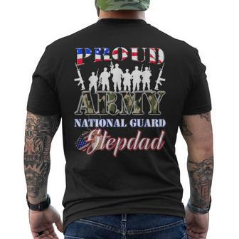 Proud Army National Guard Stepdad Us Fathers Day Men Men's T-shirt Back Print - Seseable