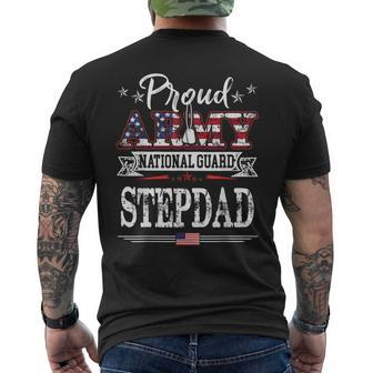 Proud Army National Guard Stepdad Us Military Gift Mens Back Print T-shirt | Mazezy