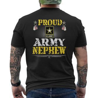 Proud Army Nephew Military Family Veteran Pride Men's T-shirt Back Print - Seseable