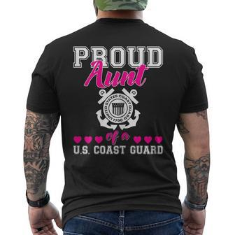 Proud Aunt Of A Us Coast Guard Military Family 4Th Of July Gift For Womens Mens Back Print T-shirt | Mazezy