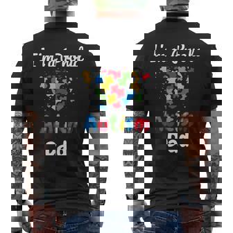 Im A Proud Autism Dad Father Heart Men's T-shirt Back Print - Thegiftio UK