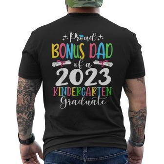 Proud Bonus Dad Of A Class Of 2023 Kindergarten Graduate Mens Back Print T-shirt | Mazezy
