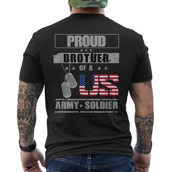 Proud Brother Of A Us Army Men's T-shirt Back Print - Seseable