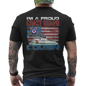 Im A Proud Coast Guard Cousin With American Flag Men's T-shirt Back Print - Seseable