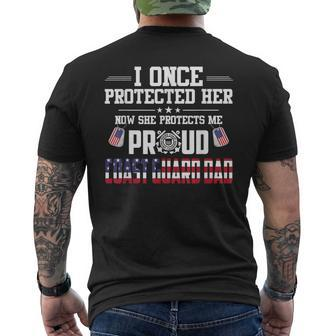 Proud Coast Guard Dad I Once Protected Her Men's T-shirt Back Print - Seseable